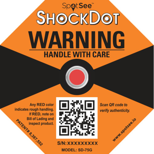 Etichetta per rilevamento di urto e oscillazione - ShockDot - SpotSee - antimanomissione / spedizione / per imballaggi