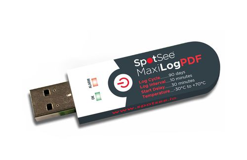 Data logger di temperatura - MaxiLog PDF - SpotSee - USB / compatto / monouso