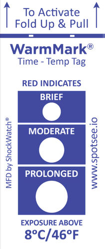 Etichetta di sorveglianza tempo-temperatura - WarmMark - SpotSee - spedizione / adesiva / per pittura