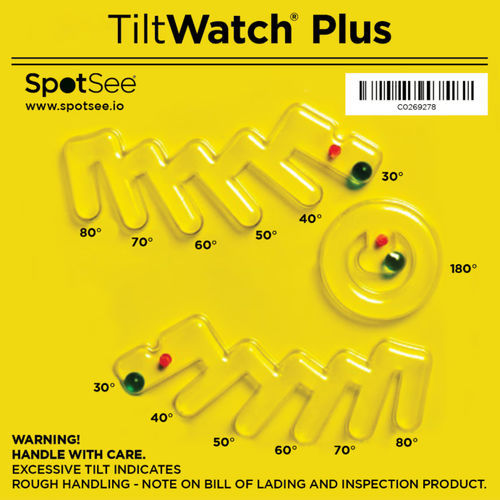 Indicatore di inclinazione - TiltWatch® Plus  - SpotSee - etichette / installazione facile / irreversibile
