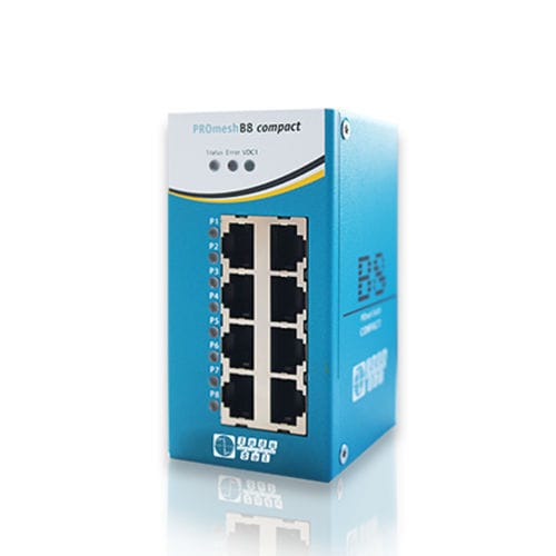Switch Ethernet compatto - PROmesh B8 compact - Indu-Sol GmbH - gestibile / 8 porte / su guida DIN