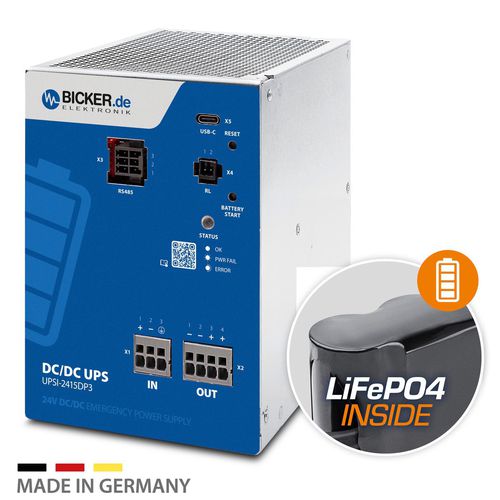 UPS DC - UPSI-2415DP3 - Bicker Elektronik GmbH - tutto in uno / 24 V / LiFePO4