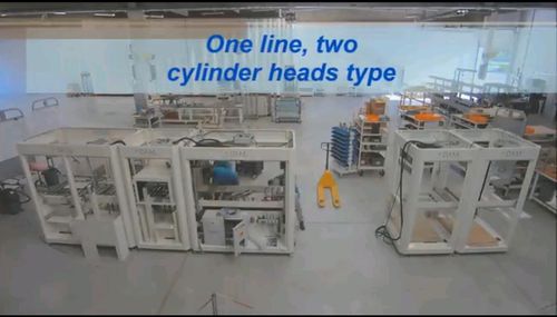 Linea di assemblaggio in linea - DAM Group - con controllo delle perdite / per testata cilindrica