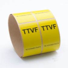 Etichetta a trasferimento termico - TTVF series - TE CONNECTIVITY - impermeabile / adesiva / in polifluoruro di vinilidene