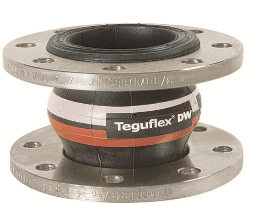 Compensatore di dilatazione in gomma - TEGUFLEX® W DW  - Trelleborg Expansion Joints - rotondo / con flangia / per acqua