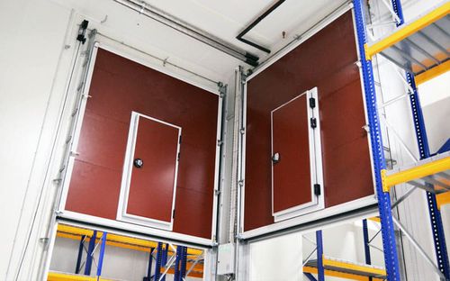 Porta scorrevole verticale - Kavidoors - in acciaio inossidabile / in alluminio anodizzato / per interno