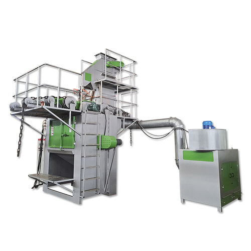 Granigliatrice a trasportatore aereo - TB-SQ236-2P - Tongbao Surface Processing Equipment - a girante / per catene / automatica