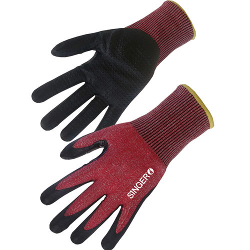 Guanti industriale - PHD5RED - SINGER Frères - antitaglio / in espanso / in nitrile