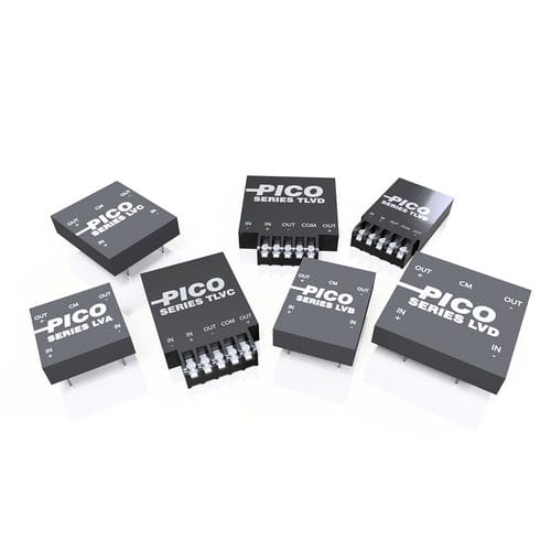 Convertitore DC/DC regolato - LV & TLV Series - Pico Electronics - range di tensione di ingresso 2:1 / incapsulato / industriale