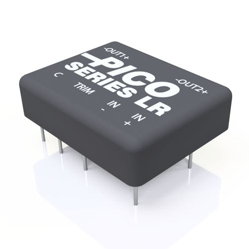 Convertitore DC/DC regolato - LR Series - Pico Electronics - range di tensione di ingresso 2:1 / range di tensione di ingresso 3:1 / incapsulato