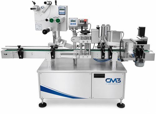 Macchina di etichettatura per bottiglie - CM3 ENGINEERING SRL - per vasetti / per applicazione sulla parte superiore del prodotto / per l'industria agroalimentare