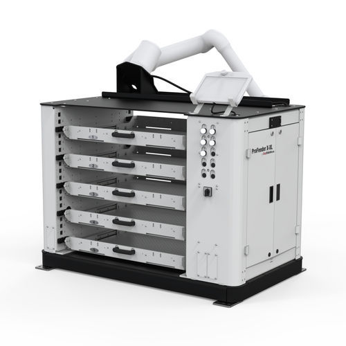 Cella robotizzata per alimentazione macchine - ProFeeder X-XL - EasyRobotics - per trasportatore / compatta / con locale di stoccaggio pezzi