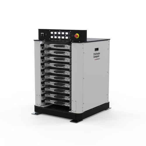 Cella robotizzata per alimentazione macchine - ProFeeder Compact - EasyRobotics - per linee di assemblaggio / compatta / con locale di stoccaggio pezzi
