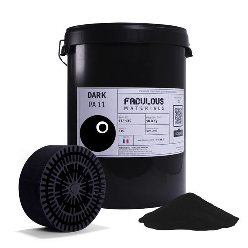 Polvere per stampante 3D SLS - DARK PA11 black - FABULOUS - in nylon / PA / antiabrasione