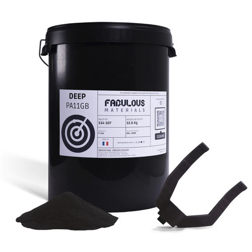 Polvere per stampante 3D in nylon - DEEP PA11 black GB - FABULOUS - PA / resistente alla corrosione / antiabrasione