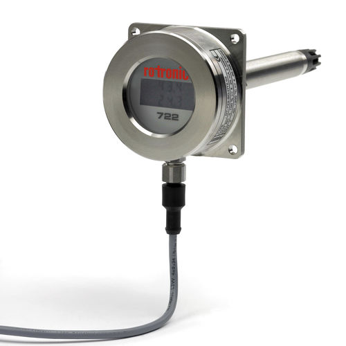 Sensore di temperatura e di umidità relativa - Rotronic DT722 - Process Sensing Technologies - installato su condotto / rinforzato / per processo