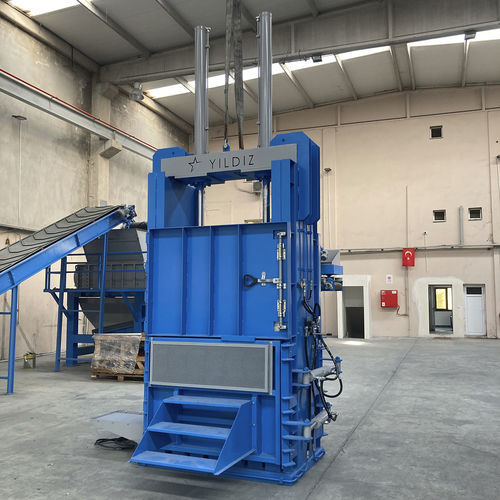 Pressa imballatrice per pneumatici - KATANA MAKINA ENERJI SANAYI TICARET LIMITED STI. - verticale / a carico frontale / compatta
