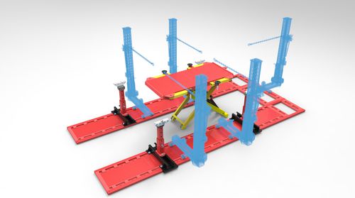Banco prova allineamento 3,5 tonnellate - RICHT TRACK 5000 - SDMR UG - con braccio di trazione / con sollevatore / 10 tonnellate