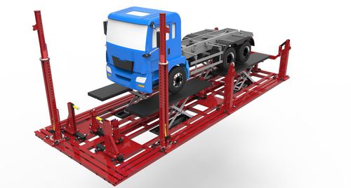 Banco prova allineamento per veicolo pesante - POWER TRUCK REVOLUTION - SDMR UG - con sollevatore / con braccio di trazione / 20 tonnellate