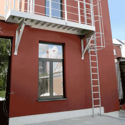 Scala da appoggio in alluminio - FLIP-01 - JOMY SA - semplice / con gabbia di sicurezza / da tetto