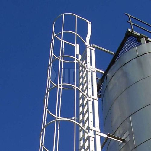 Scala da appoggio in alluminio - JOMY SA - con gabbia di sicurezza / per cisterna