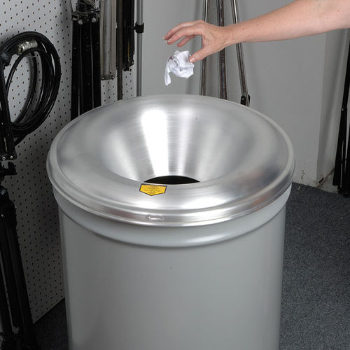 Cassonetto in alluminio - Cease-Fire&reg; - Justrite Safety Group - per carta / con coperchio circolare / aperto