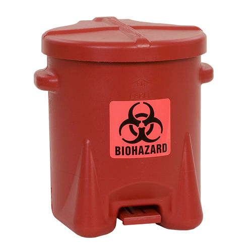 Contenitore per rifiuti in polietilene - 94BIO Eagle - Justrite Safety Group - per rifiuti pericolosi / con coperchio circolare / a pedale
