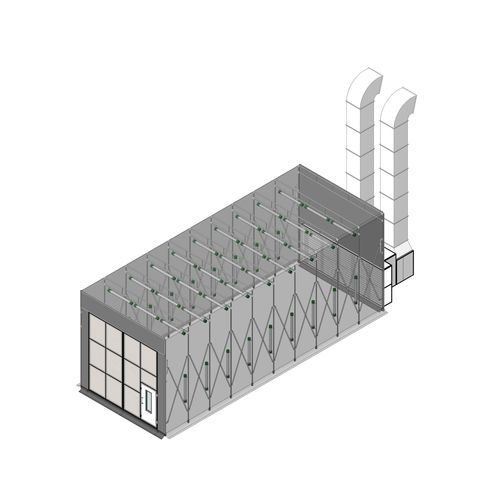 Cabina di verniciatura retrattile - Mecatelier - chiusa / per veicolo pesante / per attrezzature pesanti