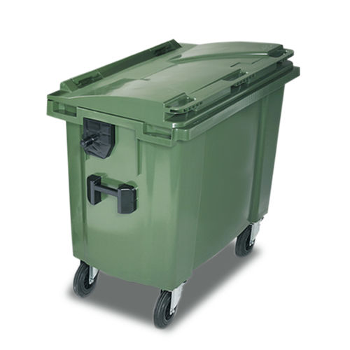 Cassonetto in HDPE - KA 660 - EVOPACK - per scarti industriali / con coperchio / 4 ruote