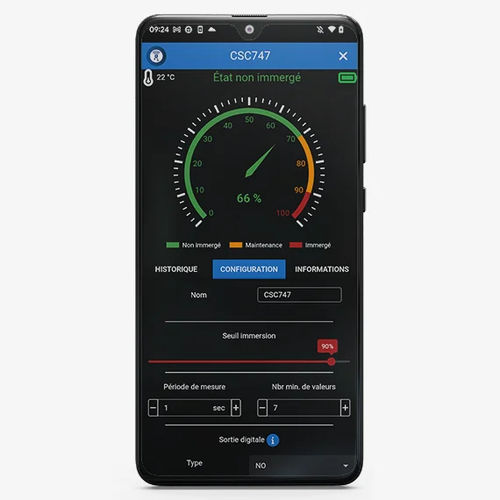 Applicazione mobile di regolazione - OVERFLOW - IJINUS - configurazione / di esportazione di dati / per misuratore