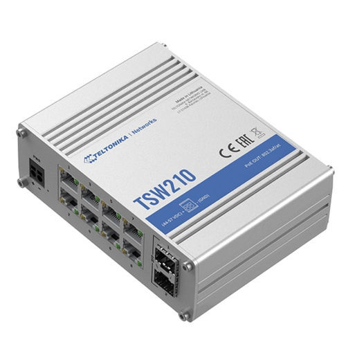 Switch Ethernet non gestibile - TSW210 - Teltonika Networks - 8 porte / Ethernet gigabit / su guida DIN