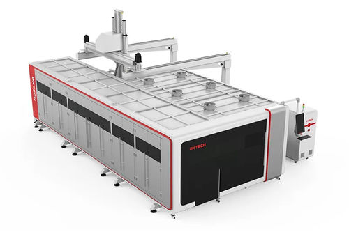 Macchina da taglio con tavolo di scambio - SPTA-Series - DXTECH CNC Machine Co., Ltd. - laser a fibra / per metallo / per lamiere