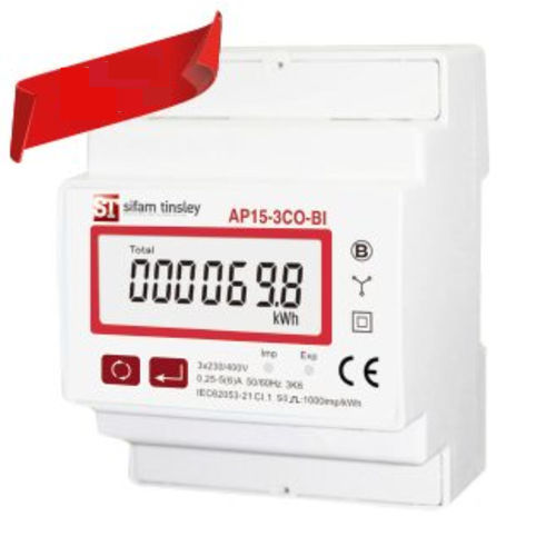 Contatore di energia elettrica trifase - AP15-3CO-BI - Sifam Tinsley - su guida DIN / digitale