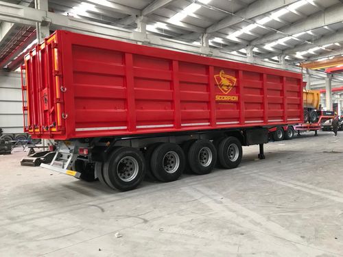 Semirimorchio con cassone ribaltabile - SCORPION TRAILER - con sospensione pneumatica / a 4 assi / trainato