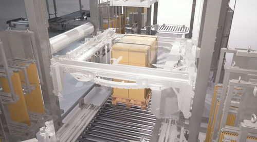 Reggiatrice automatica - MOVITEC WRAPPING SYSTEMS, SLU - per l'industria dell'imballaggio / con posa di angolare di protezione