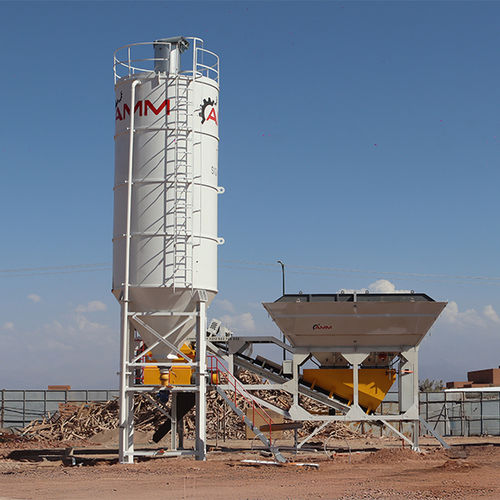 Centrale di betonaggio stazionario - EASYMIX 45 - ATLANTIC Machinery Manufacturing (AMM) - compatto / a 2 assi / con nastro trasportatore