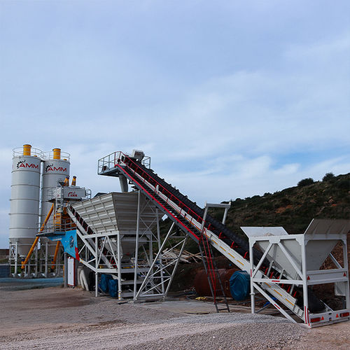 Centrale di betonaggio mobile - Fastmix 80MB - ATLANTIC Machinery Manufacturing (AMM) - a 2 assi / con nastro trasportatore