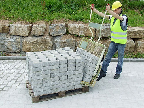Carrello a mano regolabile - Saur - per trasporto di autobloccanti