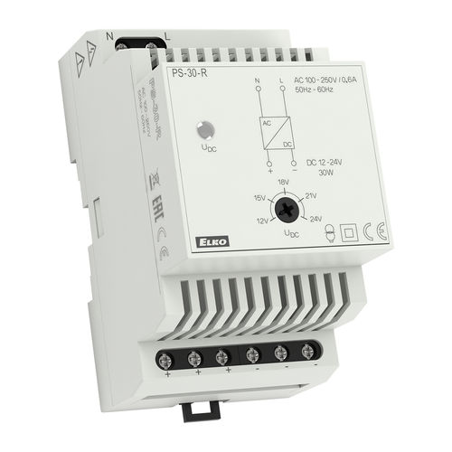 Alimentatore elettrico su guida DIN - PS-30-R - ELKO - AC/DC / stabilizzato / a commutazione
