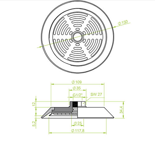 Ventosa arrotondata - 13.150.054.01 - Morali GmbH - in silicone / in NBR