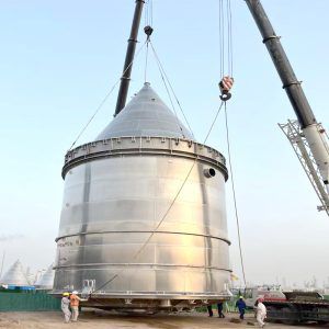 Silo per pezzi in plastica - Hanrui Puzer - a fondo conico / per prodotti sfusi / per sistema di contenitori