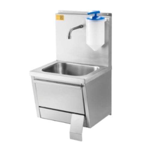 Lavabo da laboratorio - HW21 - INOXSIS - lavamani / igienico / con montaggio a parete