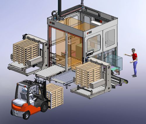 Pallettizzatore e depallettizzatore a strati - CUBE - CAST AUTOMATION SL - robotizzato / per lattine / per bottiglie