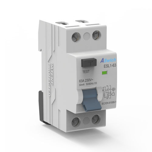 Interruttore differenziale AC - ESL1-63 - Aswich Electrical Co., Ltd - modulare / 4 poli / 2 poli