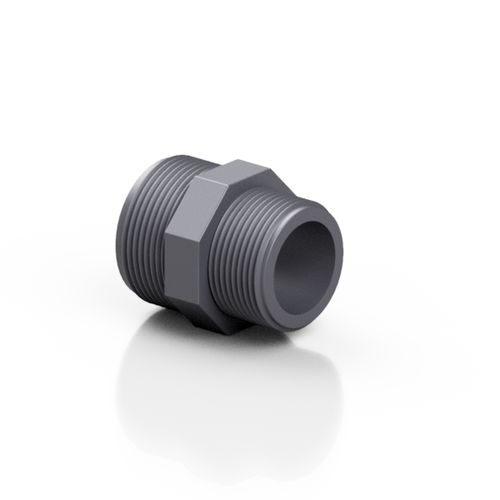 Nipplo in PVC-U - RERNRE series - Effast - filettato / dritto / esagonale