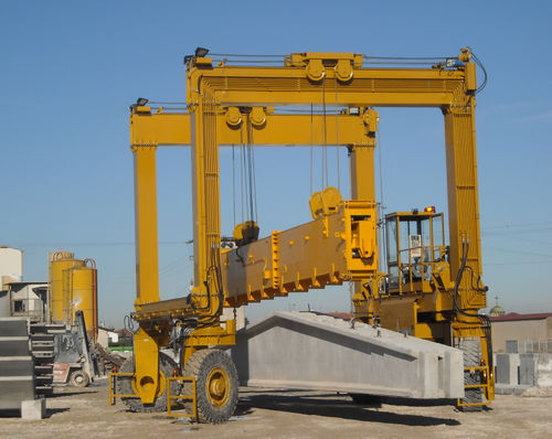 Gru a cavalletto gommata - Mobilift 40 - Eden Tech Srl - per cantieri di prefabbricati / per metropolitana / idraulica