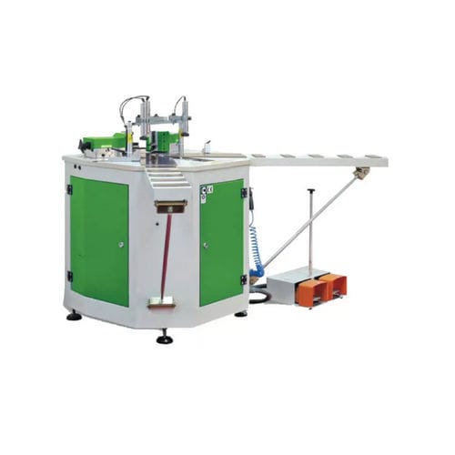 Cianfrinatrice per profilati in alluminio - AS 456 - INO Machinery Inc. - semiautomatica / pneumatica / a pedale
