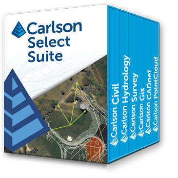 Suite software di gestione di dati geografici - Carlson Software - per la topografia / di importazione di file CAD / di idraulica