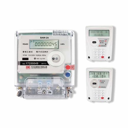 Contatore di energia elettrica monofase - BAW series - CHALLENGE INDUSTRIAL CO., Ltd - a muro / RS-485 / con display LCD