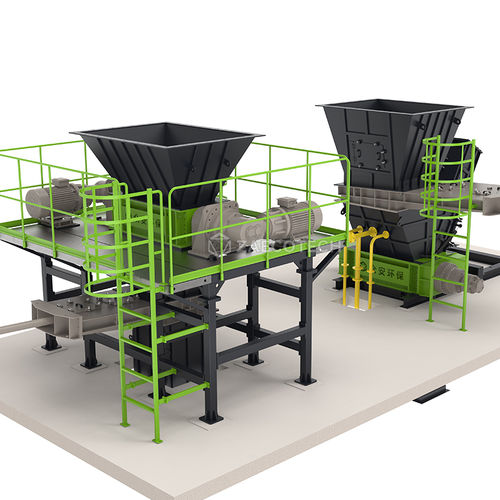 Stazione di trattamento dei rifiuti pericolosi - MEDICAL/TON BAG/PAINT BARREL - ZhengZhou ZA ECOTECH Co.,Ltd - automatizzata / con trituratore / con trasportatore